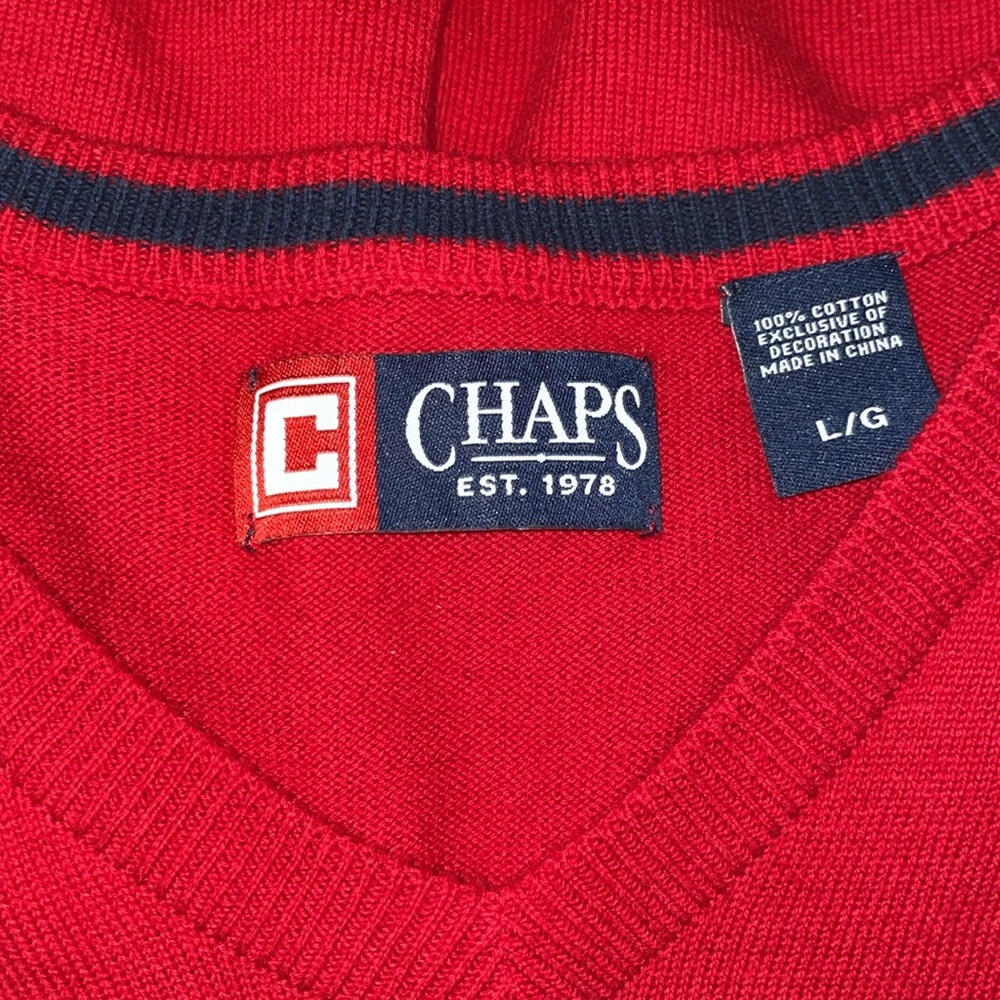 NWOT Chaps Men's Red Sweater Vest. Size Large. - Picture 4 of 6